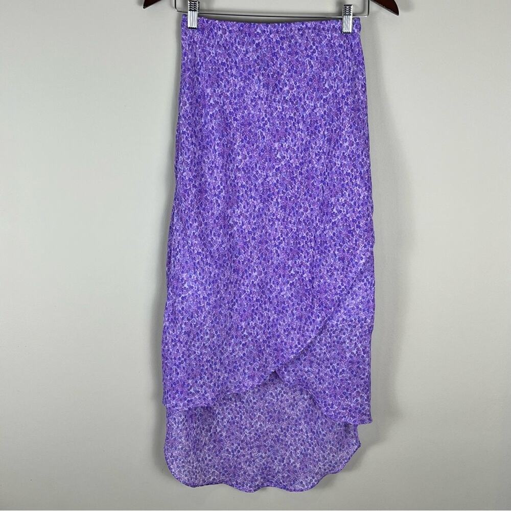 Trixxi Purple Floral High-Low Skirt Vintage Y2K Cottagecore Boho Fairy M Flowers